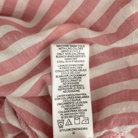 Casa Cabana Womens Striped Button-Down Shirt Red Pink White Womens XXL - Picture 7 of 12